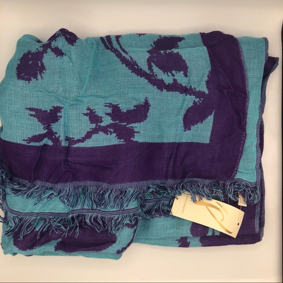BNWT PURPLE AND TURQUOISE PASHMINA - Picture 8 of 11